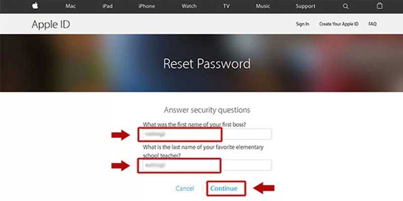 بازیابی رمز عبور اپل آیدی 