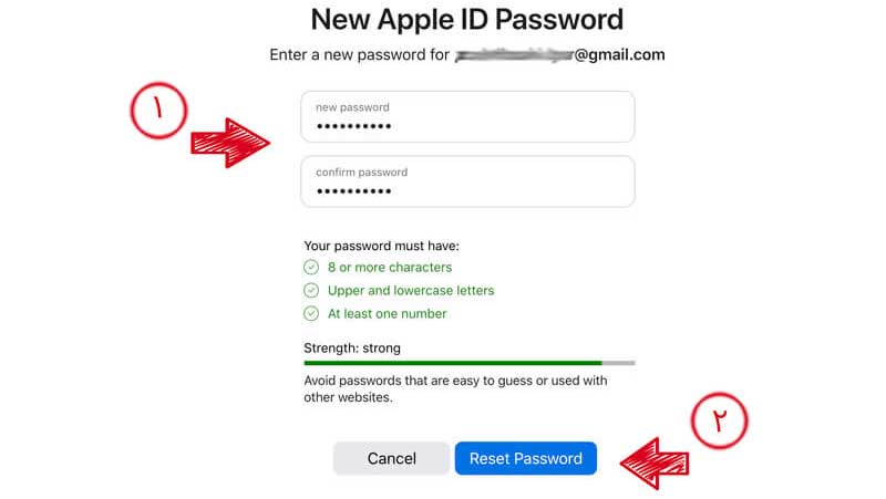 صفحه بازیابی رمز عبور اپل ایدی 